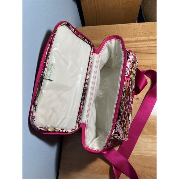 Vera Bradley Cooler Insulated Lunch Tote Bag RETIRED PRINT Paisley Pink Flowers - Picture 3 of 11